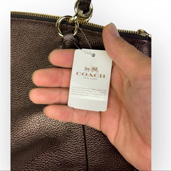 Coach F56127 Metallic Bronze Small Kelsey Satchel - $295 MSRP crossbody NWT - Picture 3 of 12